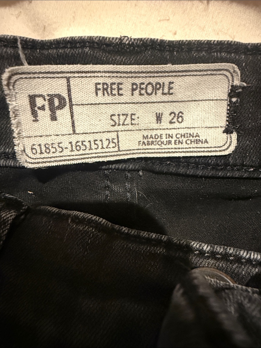 Free People Black Denim Jeans W26
